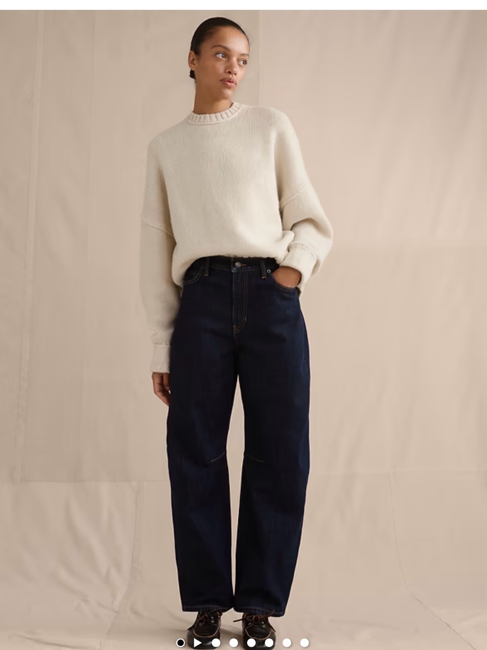 Banana Republic Barrel Mid Rise Ankle Jeans in Dark Indigo